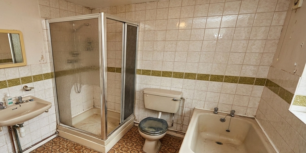 1970s style bathroom before renovation